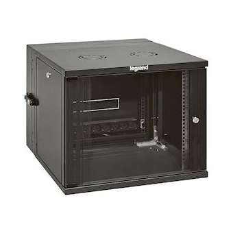 Coffret pivotant 19pouces livré monté Linkeo capacité 9U - 492x600x610mm|Legrand-LEG646221