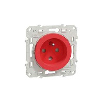 Odace, prise de courant 2P+T Rouge, à détrompage, connexion rapide|Schneider Electric-SCHS52009903