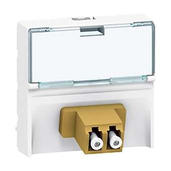 Prise traversée fibre optique Mosaic - 2xLC - 2 modules - blanc|Legrand-LEG078618