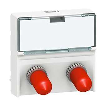 Prise traversée fibre optique Mosaic - 2xST - 2 modules - blanc|Legrand-LEG078616