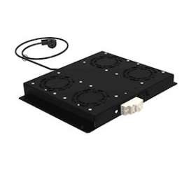 Plaque avec 4 ventilateurs, thermostat analogique et 1 prise 2P+T pour Linkeo DC|Legrand-LEG446901
