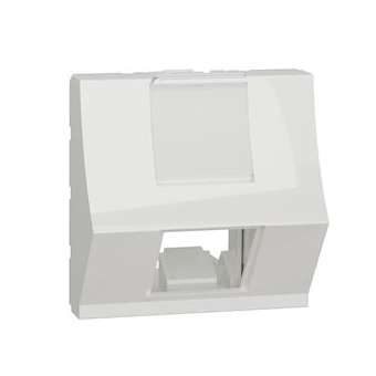 Unica - prise pour 1 RJ45 Keystone/Systimax - 2 mod incliné - Blanc - méca seul|Schneider Electric-SCHNU946418