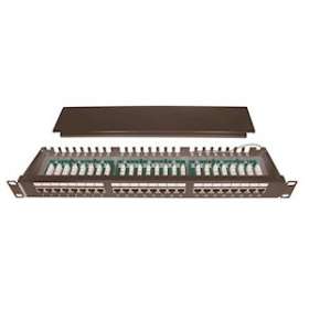 Panneau 19' modulaire 24 ports RJ45 CAT5e STP blindé Bloc 110|Gigamedia-GGM625030200