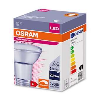 OSRAM LED PARATHOM DIM PAR20 50 927 36DEG E27 6,4W 350lm|Ledvance-OSR607675