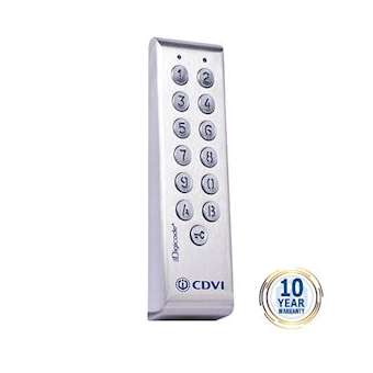 Clavier codé Digicode fin inox 100 codes - 2 relais 12 à 48 V DC|CDVI-CDAPROFIL100EC