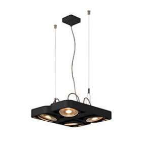 AIXLIGHT, suspension intérieure, carré, noir, GU10/QPAR111, 4x 75W|SLV-DC5159230