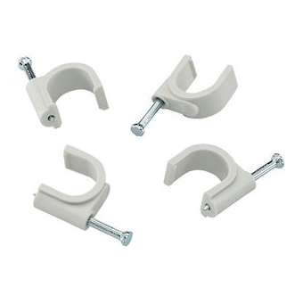 Attache-pontet rond D 16 mm à clou D 3.2 x 38 mm en PEHD gris (x 100)|Bizline-BIZ310116