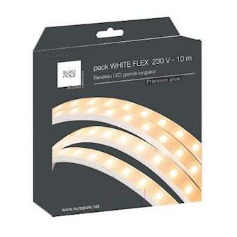 Pack bandeau Led 5m WHITE FLEX 4000K 6W/m 230VAC|Europole-POL42621