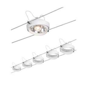 WireSystem Powerline II 5x8W G53 Blanc 230/12V 80VA Métal/plastique|Paulmann-PUA94200