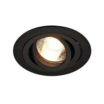 PIREQ, encastré de plafond intérieur, rond, noir mat, GU10/QPAR51, 50W max|SLV-DC5199980