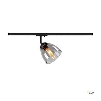 PARA CONE GL, spot rail 1 allumage intérieur, verre fumé, noir, GU10, 25W max|SLV-DC51006155