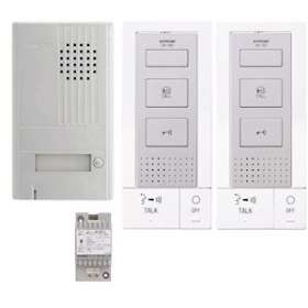 Kit audio 2 fils intégral m.l, plat. saillie alu, 1 bouton, 1 transfo & 2 postes|Aiphone-AIPDB2INT