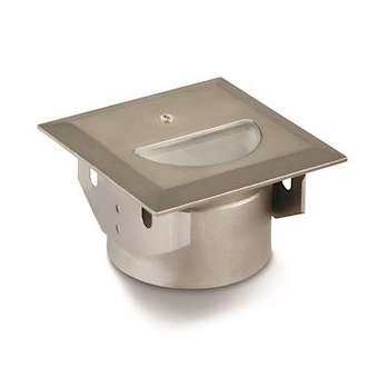 Encastré mural carré asymétrique 2,6W, 50DEG, 230V, IP67, inox trempé, 3000K|Collingwood-SLHWL341WW