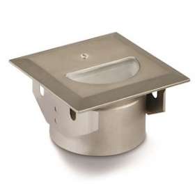 Encastré mural carré asymétrique 2,6W, 50DEG, 230V, IP67, inox trempé, 3000K|Collingwood-SLHWL341WW