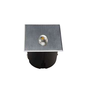 SET'IN 5 carré fixe inox brossé 4000K 2W 0/80DEG IP65|Europole-POL37161