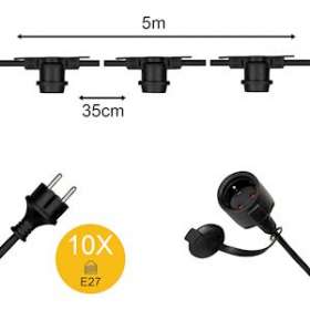 Guirlande 5M 10Pcs E27 IP44|Bailey-BIY141954