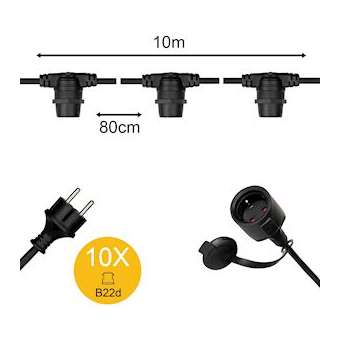 Guirlande 10M 10Pcs B22D IP44|Bailey-BIY141375