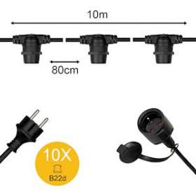 Guirlande 10M 10Pcs B22D IP44|Bailey-BIY141375