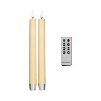 Led Flamme Scintillante Set 2Pcs Bougies Diner Ivoire|Bailey-BIY143075