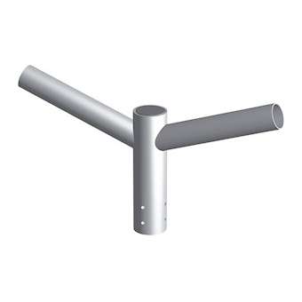 Double crossette KC en aluminium émerisé, 0.50m, 5 degrés pour fût 60 mm|Petitjean-PTJ7507302181