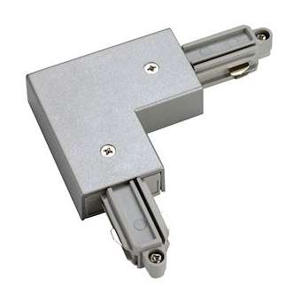 Connecteur d'angle pour rail 1 allumage 16A max, gris, terre intérieur|SLV-DC5143062
