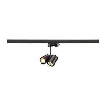 BIMA, double, noir, 2x GU10, max. 50W, adaptateur 3 allumage inclus|SLV-DC5152230
