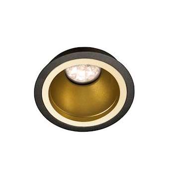 Spot ALU SOFT+ GU10 rond 1 tête fixe, noir/doré IP20|Europole-POL27220D