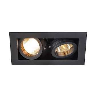 KADUX, encastré de plafond intérieur, double, noir mat, GU10/QPAR51, 2x 50W max|SLV-DC5115520