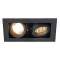 KADUX, encastré de plafond intérieur, double, noir mat, GU10/QPAR51, 2x 50W max|SLV-DC5115520
