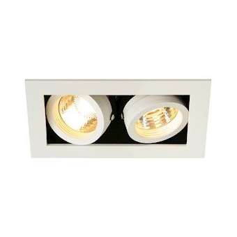 KADUX, encastré de plafond intérieur, double, blanc mat, GU10/QPAR51, 2x 50W max|SLV-DC5115521