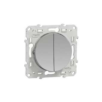 Odace, double poussoir Alu, à vis, connexion rapide|Schneider Electric-SCHS530216