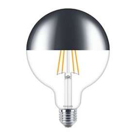 Modern LEDglobe Filament Calotte Argentée Dim 8-50W E27 2700K Claire|Philips Signify-PHI782498