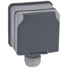 Prise de courant 3P+T - éclips de protection Plexo IP66 complet 20A 400V~ - gris|Legrand-LEG090456