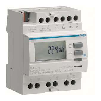 Compteur tri via transformateur d'intensité 50 à 6000/5A sortie KNX|Hager-HAGTE370