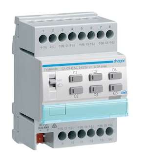 Module 6 sorties chauffage TRIAC avec regulation intégrée / config mode ETS|Hager-HAGTYM646R