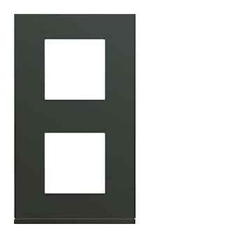Plaque gallery plastique peint 2 postes verticale 71mm anthracite|Hager-HAGWXP1042