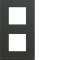 Plaque gallery plastique peint 2 postes verticale 71mm anthracite|Hager-HAGWXP1042