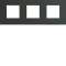 Plaque gallery plastique peint 3 postes horizontale 71mm anthracite|Hager-HAGWXP1013
