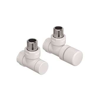 Robinetterie thermostatisable équerre 1/2', tête manuelle - Kit B blanc|Acova-ACA991361