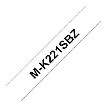 RUBAN MK221BZ, 9mm Noir sur fond Blanc, Non laminé, 4M|Brother france-BRTMK221SBZ