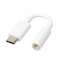 Adaptateur USB C M vers Jack 3.5MM F - blanc - prises alu - 14cm|Erard-EAD722476