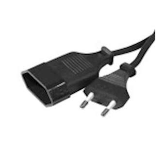 Rallonge électrique (2 P) M/F - 2 x 0.75mm² - 6A - 1380W - noire - 2m|Erard-EAD8511