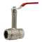 VANNE F/F 1/2' PN40 RALLONGE MONOBLOC ACIER PLAT ROUGE
