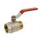 VANNE M/F LAITON LEVIER PLAT INOX ROUGE 1'1/2