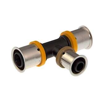 VSH MultiPress laiton Té réduit FFF 20x16x20|Aalberts Integrated Piping Systems BV-IPH123459813
