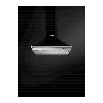 Hotte décorative - Murale pyramidale - 90 cm - 2 manettes de commande|Smeg france-SMFKD90HNE