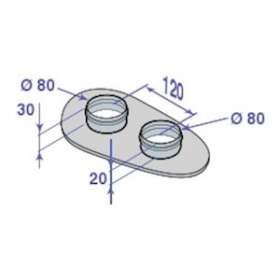 Adaptateur bi-flux D 80/125 sur 2 x 80 mm (Innovens Pro)|De Dietrich-DDQS100762