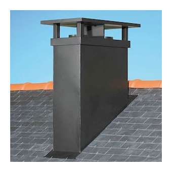 Sortie de toit Double conduit rectangulaire pour conduit Inox-Galva|Poujoulat-PJT0523000536