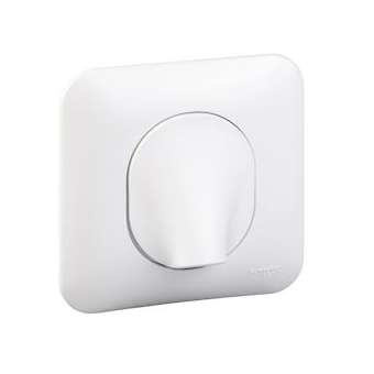 Ovalis - Sortie de cable - 16A - 2 connecteurs - à vis - blanc avec plaque Blanc|Schneider Electric-SCHS260662