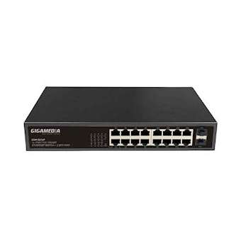 Switch non-manageable 16 ports Gigabit PoE+ (200W)|Gigamedia-GGMGS16P